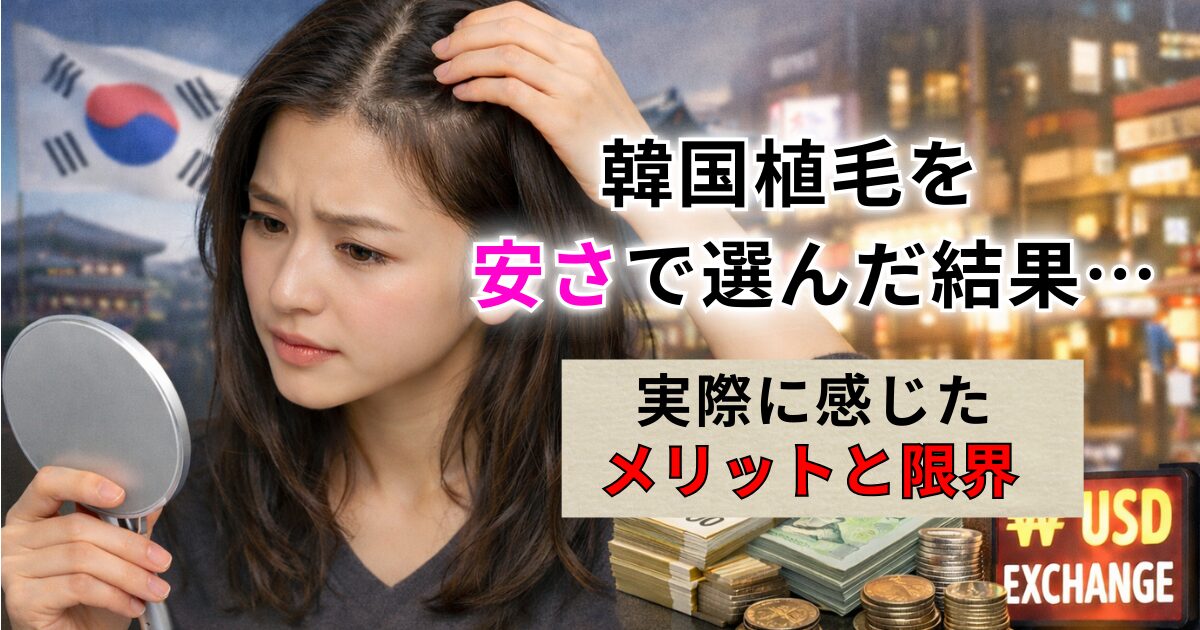 韓国ヘアライン植毛を「安さ」で選んだ結果…実際に感じたメリットと限界