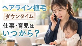 【閲覧注意】女性のヘアライン植毛のダウンタイム｜仕事・育児はいつから？